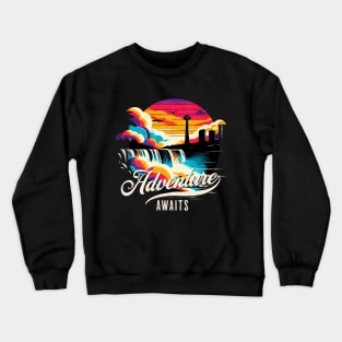 Adventure Awaits Niagara Falls Vintage Design Crewneck Sweatshirt